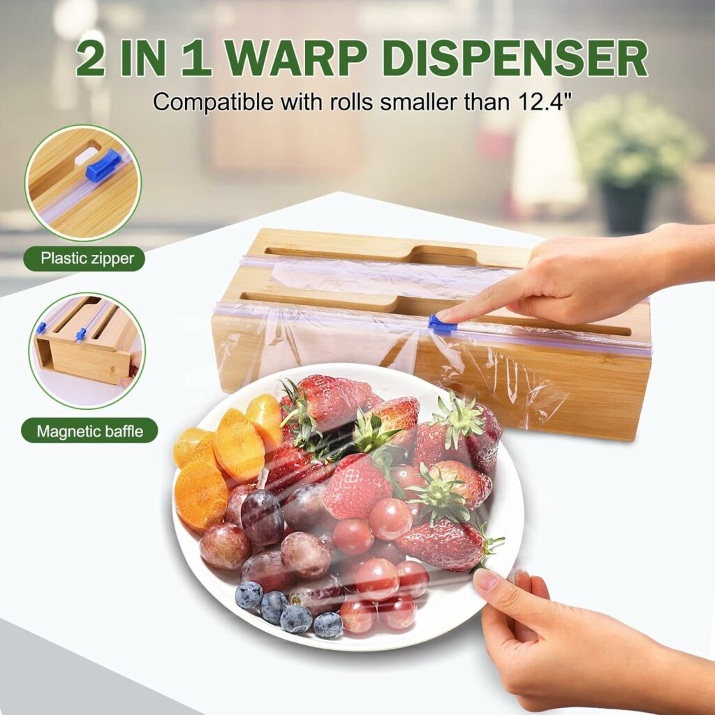 Gamtik Openable 6 IN 1 Ziplock Bag Organizer  Foil and Plastic Wrap Organizer, Individual Ziplock Bag Organizer for Kitchen Drawer Organizer, Wrap Dispenser with Cutter, for Gallon,Quart,Sandwich Gamtik Openable 6 IN 1 Ziplock Bag Organizer  Foil and Plastic Wrap Organizer, Individual Ziplock Bag Organizer for Kitchen Drawer Organizer, Wrap Dispenser with Cutter, for Gallon,Quart,Sandwich