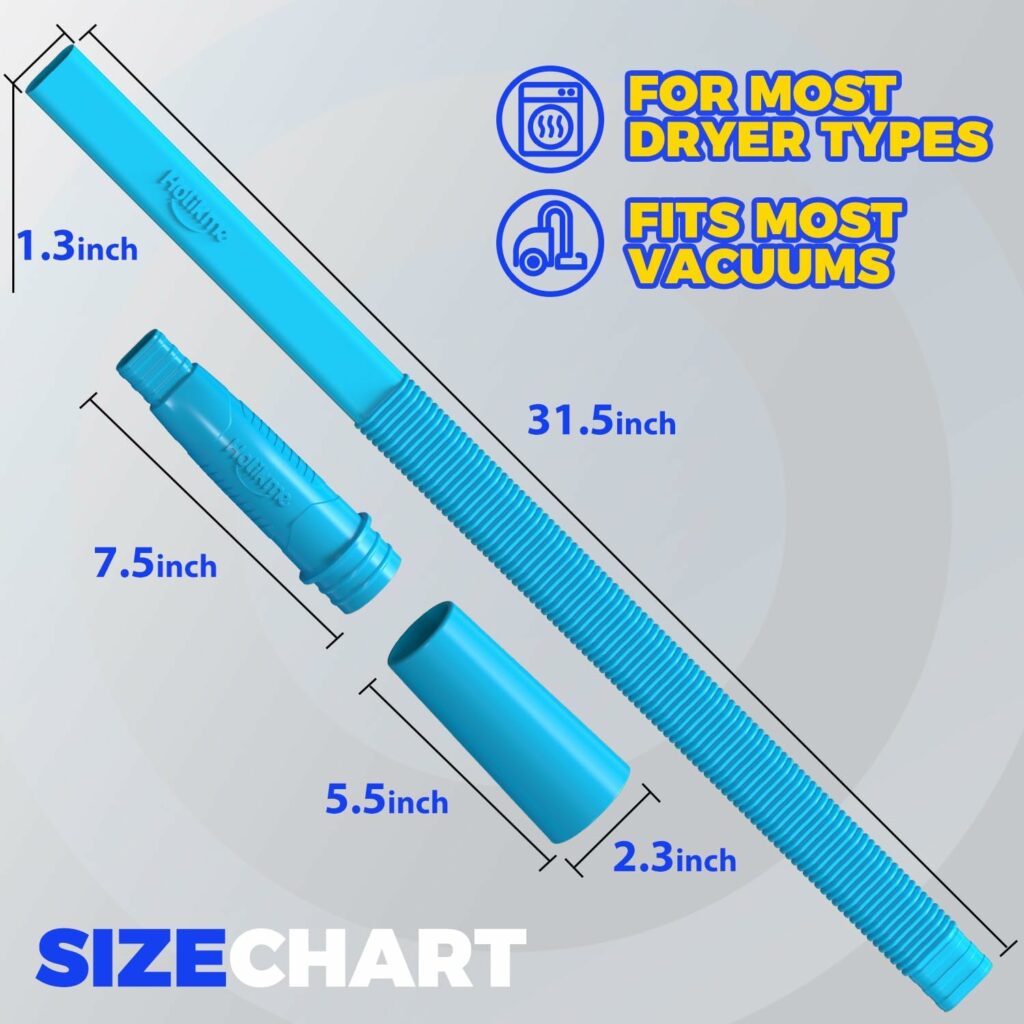 Holikme Dryer Vent Cleaner Kit Vacuum Hose Attachment Brush, Lint Remover, Dryer Vent Vacuum Hose, Blue Holikme Dryer Vent Cleaner Kit Vacuum Hose Attachment Brush, Lint Remover, Dryer Vent Vacuum Hose, Blue