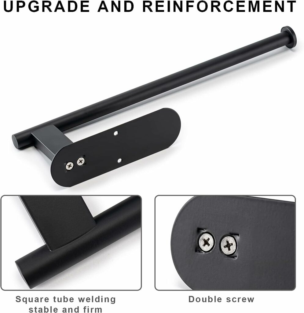 Honmein Paper Towel Holder, Upgrade SUS304 Stainless Steel Paper Towel Holder Under Cabinet, Bend-Resistant, Self-Adhesive or Drill mounting (Black) Honmein Paper Towel Holder, Upgrade SUS304 Stainless Steel Paper Towel Holder Under Cabinet, Bend-Resistant, Self-Adhesive or Drill mounting (Black)