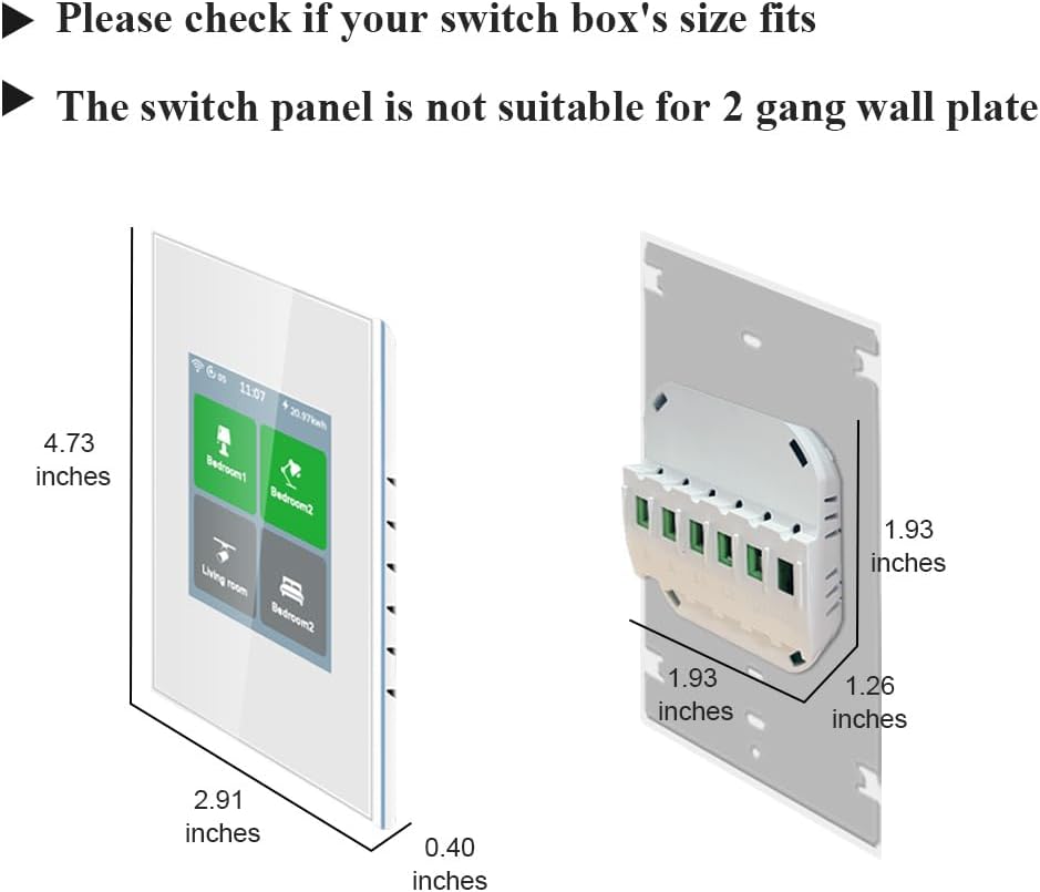 LANBON 4 Gang Smart Switch L8-HS4G, LCD Touch WiFi Smart Light Switch Neutral Wire Required Work with Smart Living APP Supports Alexa  Google Home  Siri LANBON 4 Gang Smart Switch L8-HS4G, LCD Touch WiFi Smart Light Switch Neutral Wire Required Work with Smart Living APP Supports Alexa  Google Home  Siri