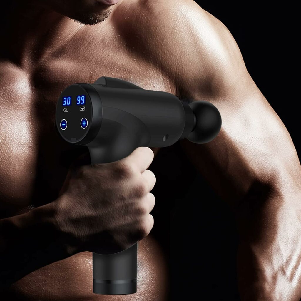 OLsky Massage Gun Deep Tissue, Handheld Electric Muscle Massager, High Intensity Percussion Massage Device for Pain Relief with 10 Attachments  30 Speed(Black) OLsky Massage Gun Deep Tissue, Handheld Electric Muscle Massager, High Intensity Percussion Massage Device for Pain Relief with 10 Attachments  30 Speed(Black)