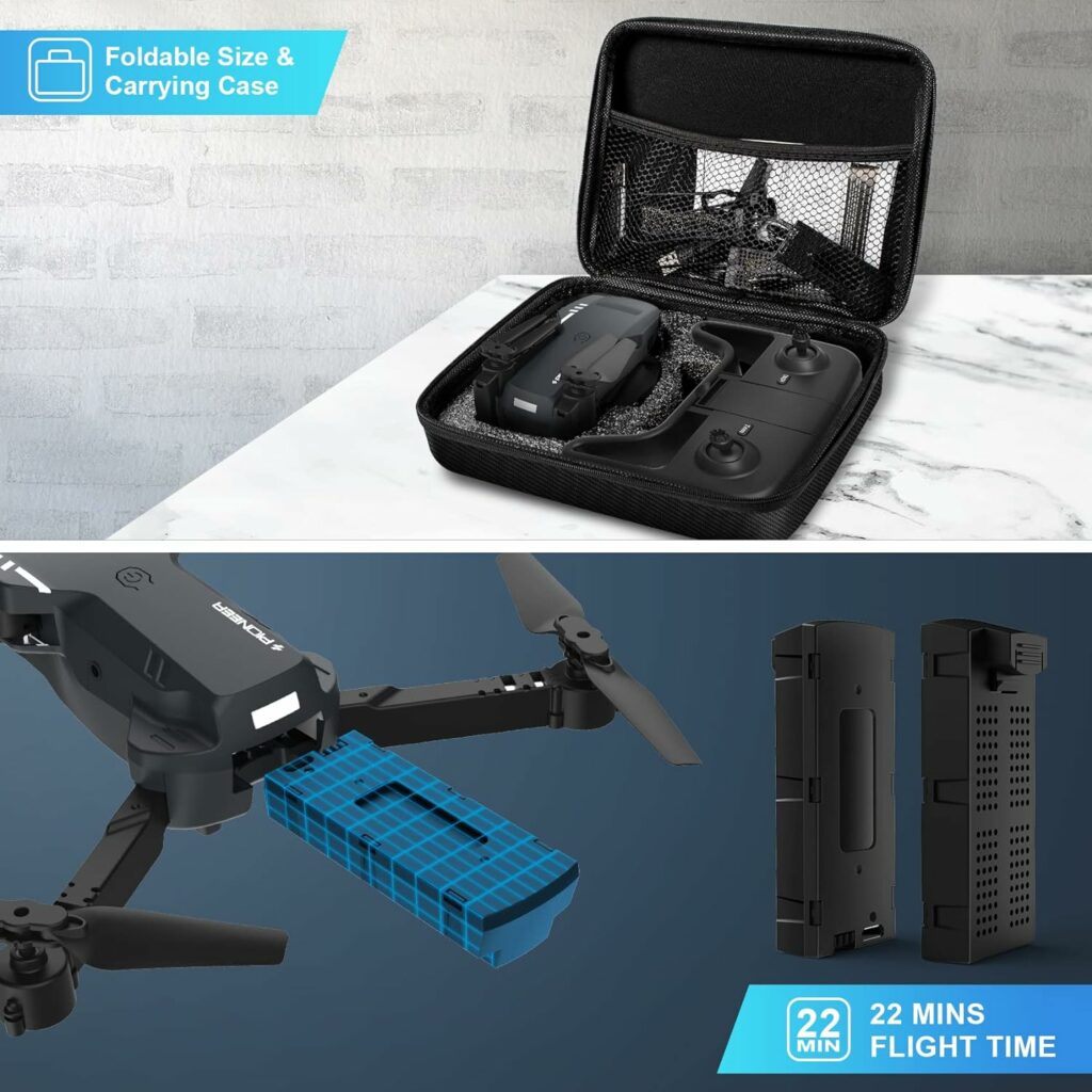 RADCLO Mini Drone with Camera - 1080P HD FPV Foldable Drone with Carrying Case, 2 Batteries, 90° Adjustable Lens, One Key Take Off/Land, Altitude Hold, 360° Flip, Toys Gifts for Kids, Adults, beginner RADCLO Mini Drone with Camera - 1080P HD FPV Foldable Drone with Carrying Case, 2 Batteries, 90° Adjustable Lens, One Key Take Off/Land, Altitude Hold, 360° Flip, Toys Gifts for Kids, Adults, beginner