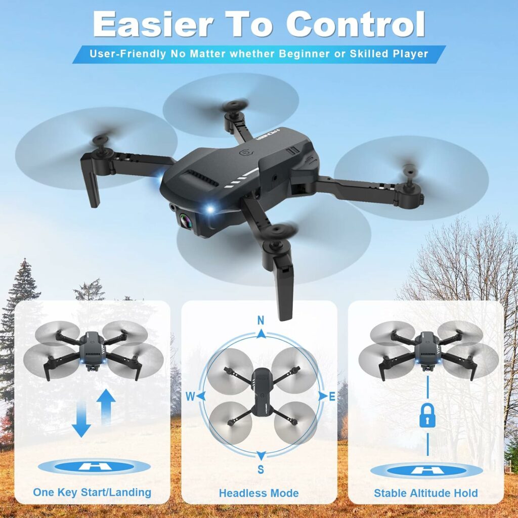 RADCLO Mini Drone with Camera - 1080P HD FPV Foldable Drone with Carrying Case, 2 Batteries, 90° Adjustable Lens, One Key Take Off/Land, Altitude Hold, 360° Flip, Toys Gifts for Kids, Adults, beginner RADCLO Mini Drone with Camera - 1080P HD FPV Foldable Drone with Carrying Case, 2 Batteries, 90° Adjustable Lens, One Key Take Off/Land, Altitude Hold, 360° Flip, Toys Gifts for Kids, Adults, beginner