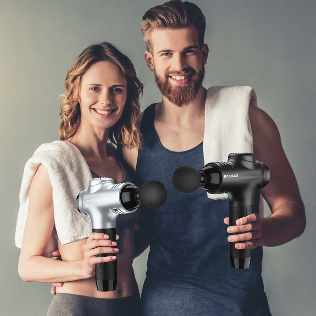 RAEMAO Massage Gun Deep Tissue, Back Massage Gun for Athletes for Pain Relief Attaching 8 PCS Specialized Replacement Heads, Percussion Massager with 10 Speeds  LED Screen, Carbon RAEMAO Massage Gun Deep Tissue, Back Massage Gun for Athletes for Pain Relief Attaching 8 PCS Specialized Replacement Heads, Percussion Massager with 10 Speeds  LED Screen, Carbon
