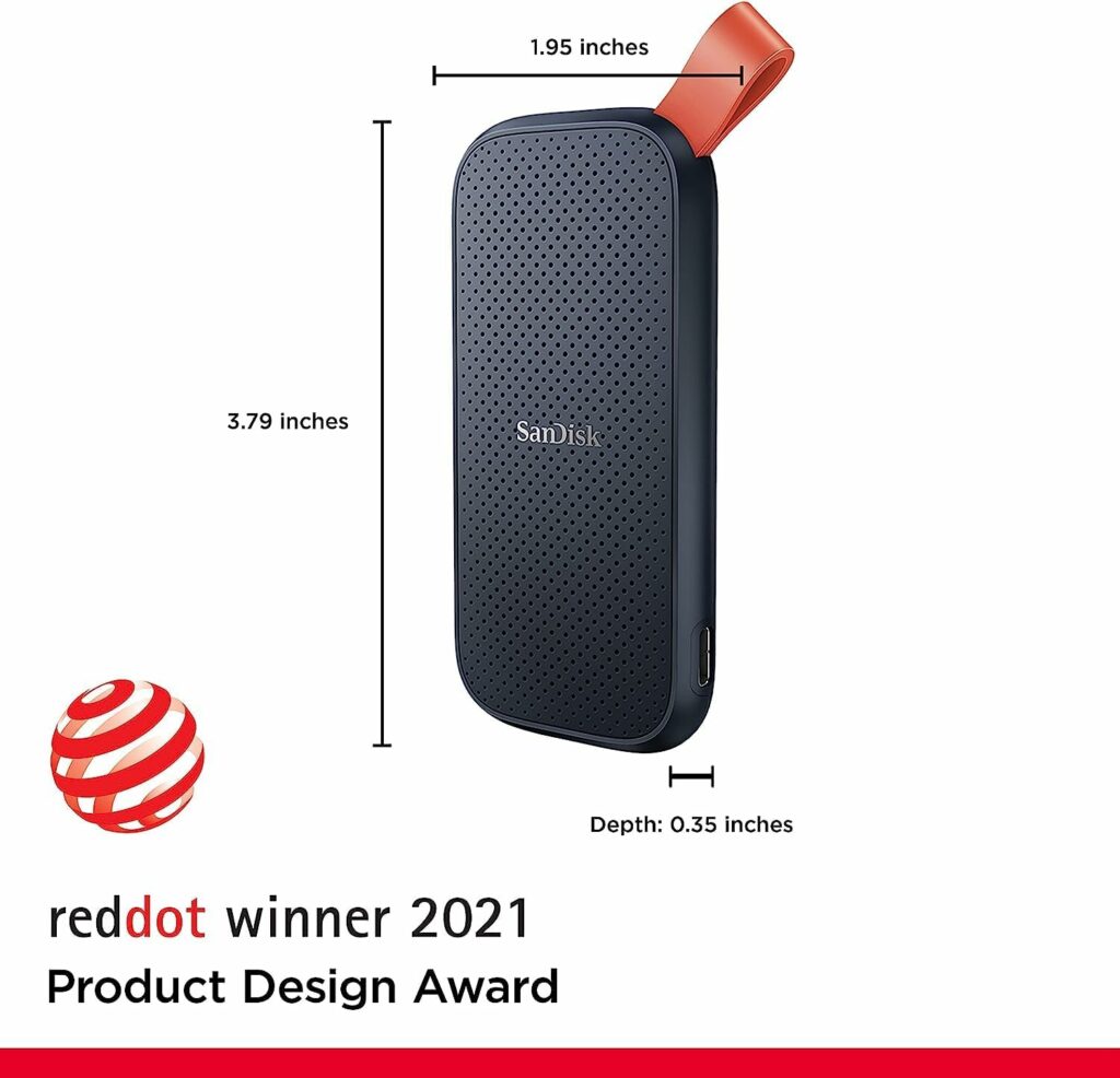 SanDisk 1TB Portable SSD - Up to 800MB/s, USB-C, USB 3.2 Gen 2, External Solid State Drive - SDSSDE30-1T00-G26 SanDisk 1TB Portable SSD - Up to 800MB/s, USB-C, USB 3.2 Gen 2, External Solid State Drive - SDSSDE30-1T00-G26