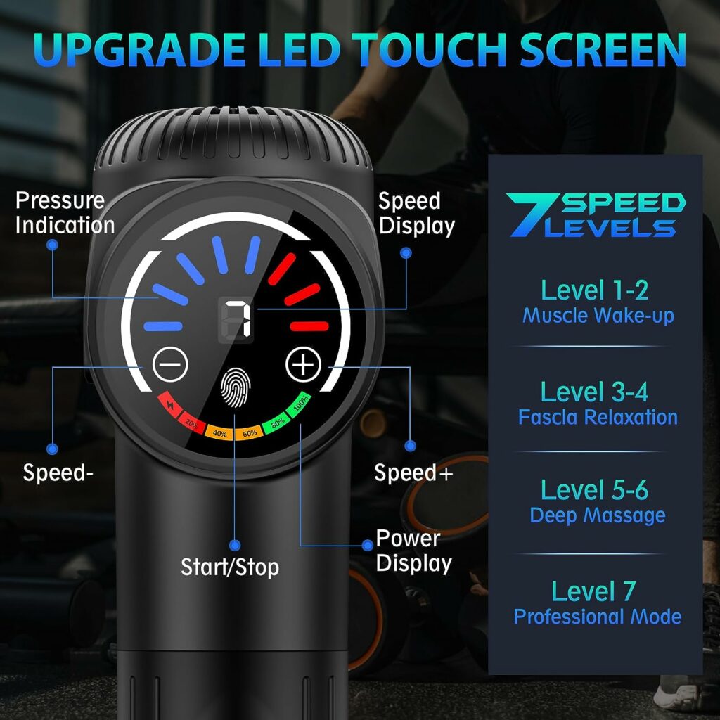 TOLOCO Massage Gun Deep Tissue, Back Massage Gun for Athletes for Pain Relief, Percussion Massager with 10 Massages Heads  Silent Brushless Motor, Gifts for MenWomen, Black TOLOCO Massage Gun Deep Tissue, Back Massage Gun for Athletes for Pain Relief, Percussion Massager with 10 Massages Heads  Silent Brushless Motor, Gifts for MenWomen, Black