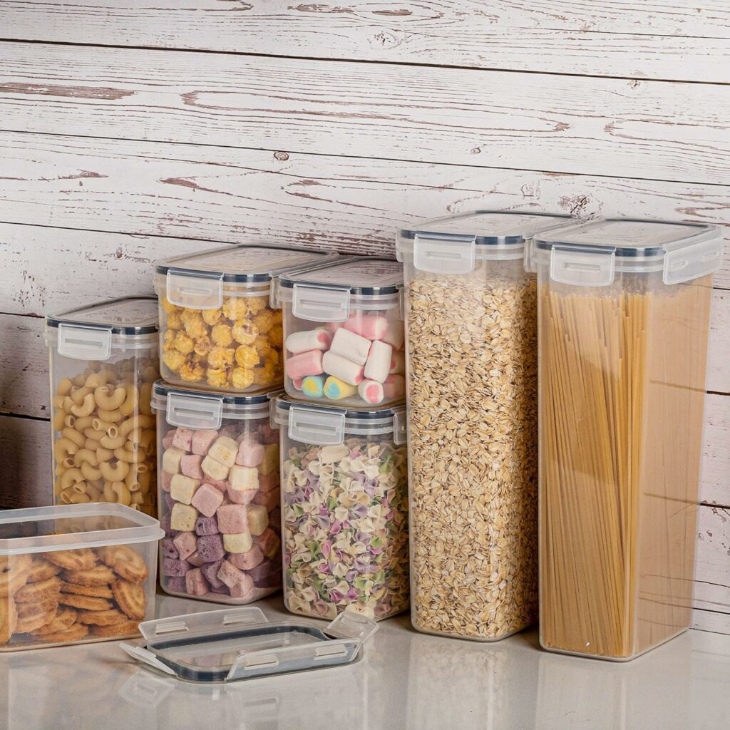 Vtopmart Airtight Food Storage Containers with Lids, 24 pcs Plastic Kitchen and Pantry Organization Canisters for Cereal, Dry Food, Flour and Sugar, BPA Free, Includes 24 Labels Vtopmart Airtight Food Storage Containers with Lids, 24 pcs Plastic Kitchen and Pantry Organization Canisters for Cereal, Dry Food, Flour and Sugar, BPA Free, Includes 24 Labels
