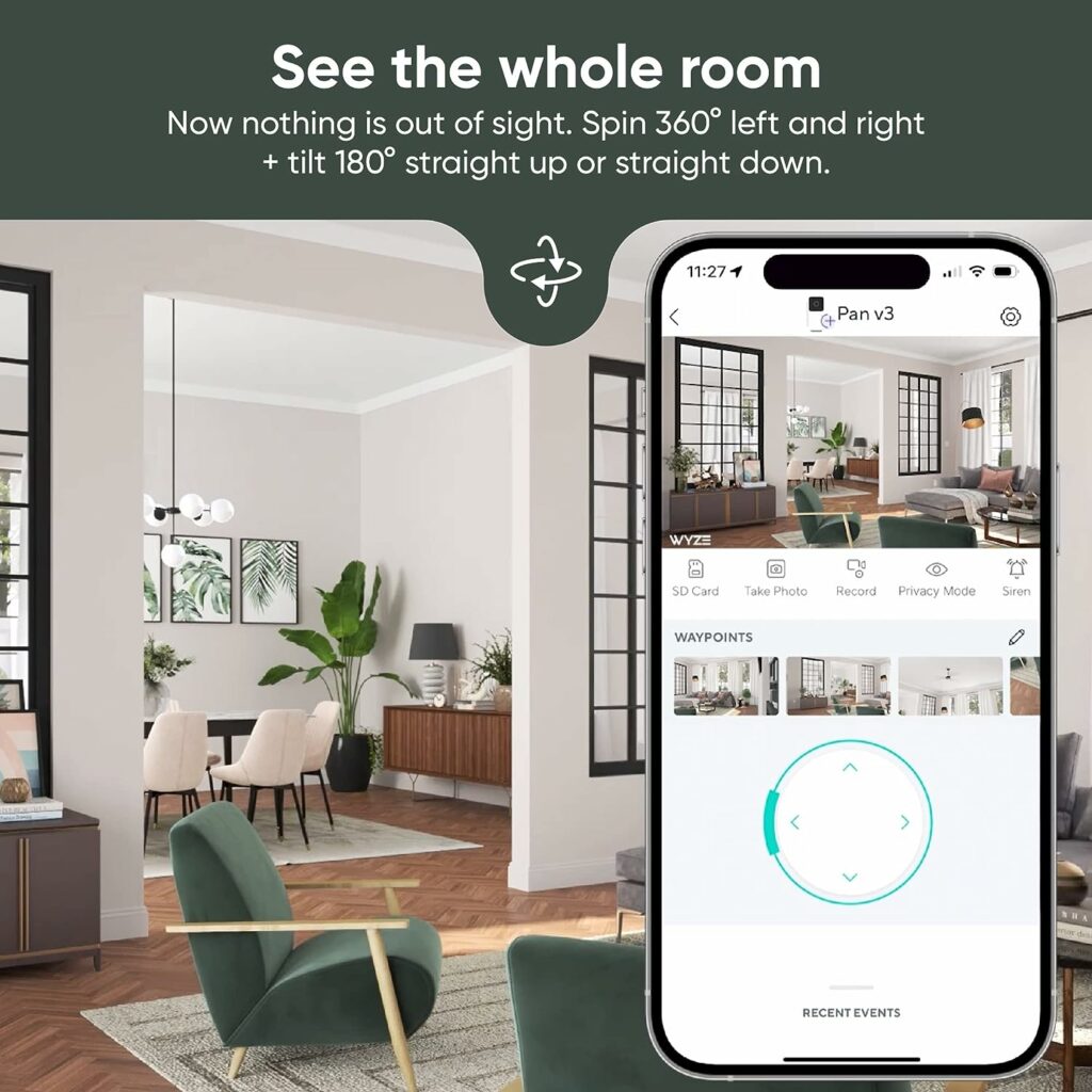 WYZE Cam Pan v3 Indoor/Outdoor IP65-Rated 1080p Pan/Tilt/Zoom Wi-Fi Smart Home Security Camera with Motion Tracking for Baby  Pet, Color Night Vision, 2-Way Audio, Works with Alexa  Google Assistant WYZE Cam Pan v3 Indoor/Outdoor IP65-Rated 1080p Pan/Tilt/Zoom Wi-Fi Smart Home Security Camera with Motion Tracking for Baby  Pet, Color Night Vision, 2-Way Audio, Works with Alexa  Google Assistant