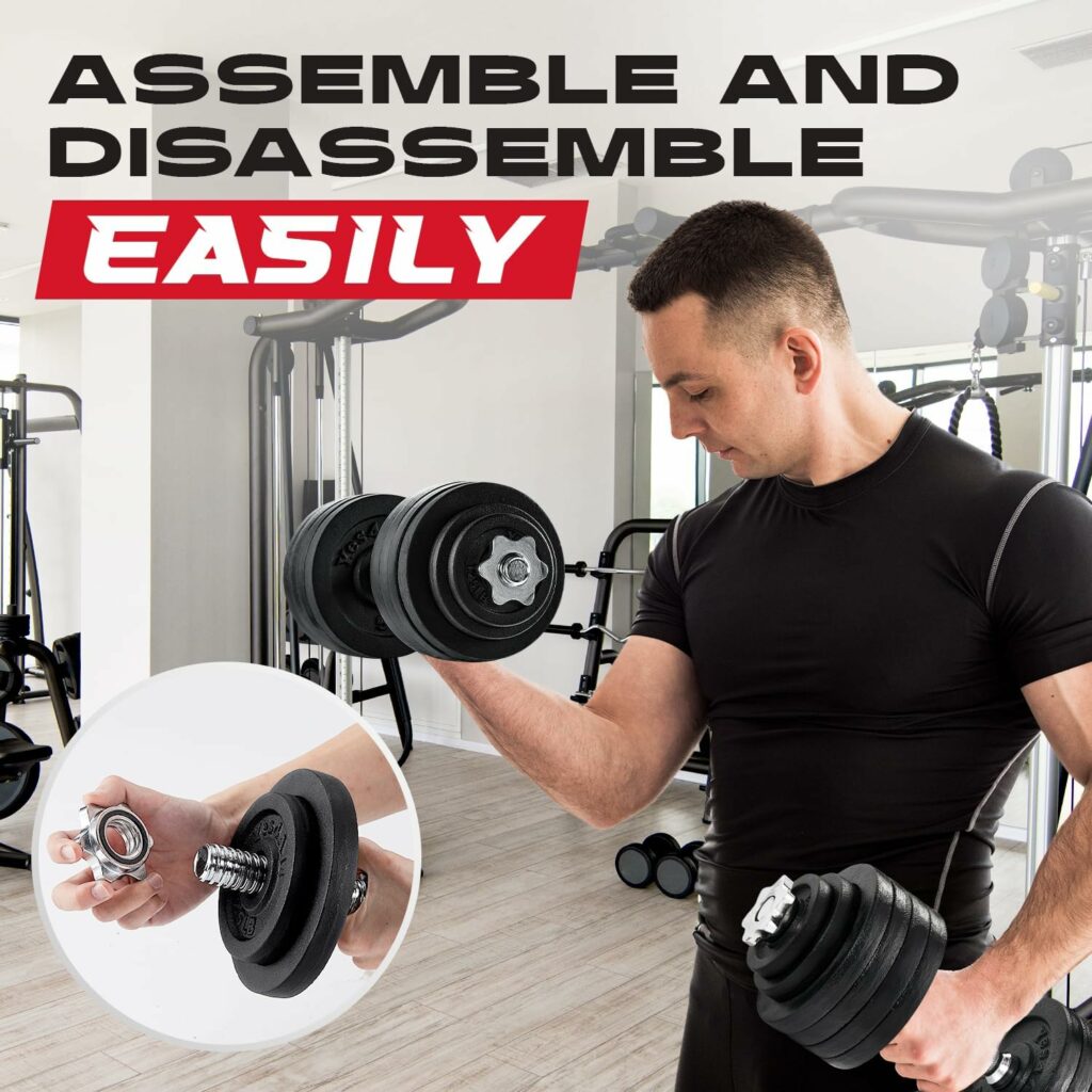 Yes4All Cast Iron Weights Adjustable Dumbbell Sets for Home Gym with Bars, Plates, Collars Yes4All Cast Iron Weights Adjustable Dumbbell Sets for Home Gym with Bars, Plates, Collars