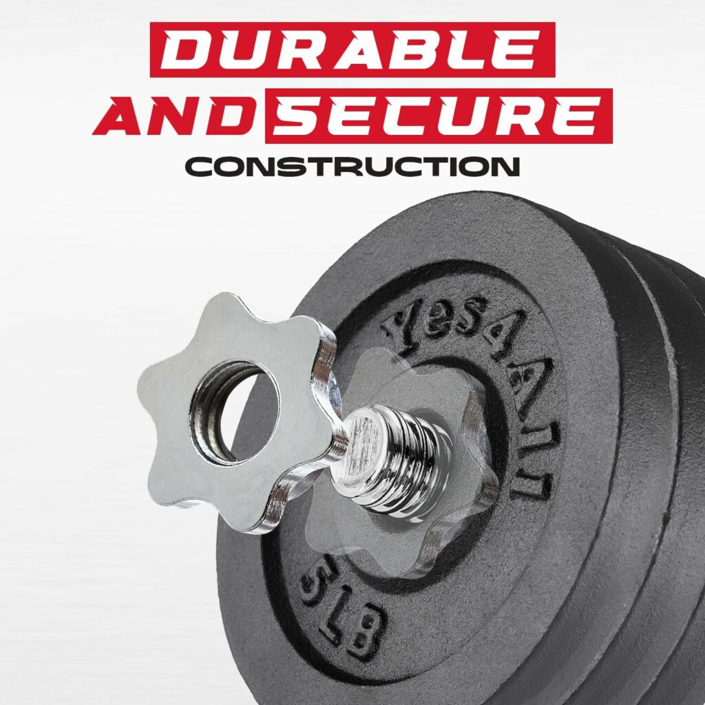 Yes4All Cast Iron Weights Adjustable Dumbbell Sets for Home Gym with Bars, Plates, Collars Yes4All Cast Iron Weights Adjustable Dumbbell Sets for Home Gym with Bars, Plates, Collars