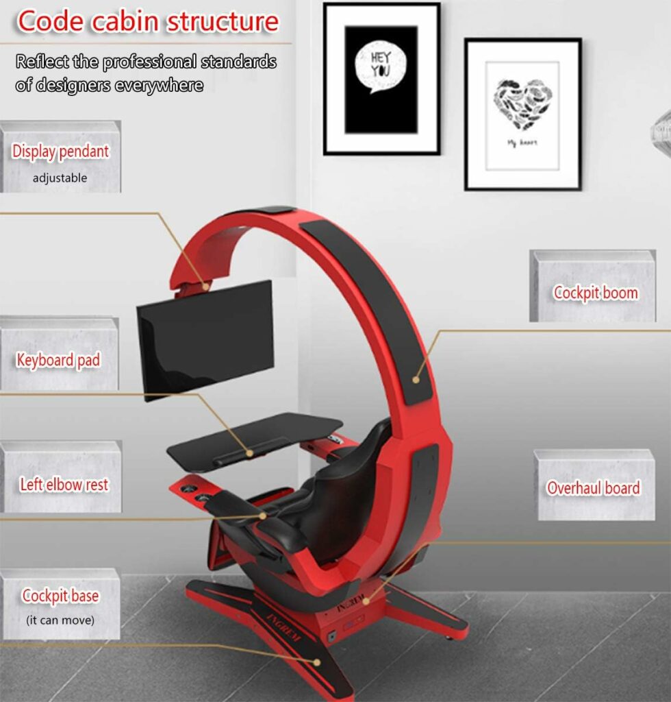 YUYTIN Video Gaming Chair Ergonomic Computer Cockpit Happy-Esports-Chair with Comfortable Neck and Lumbar Spine Tiresome,H YUYTIN Video Gaming Chair Ergonomic Computer Cockpit Happy-Esports-Chair with Comfortable Neck and Lumbar Spine Tiresome,H