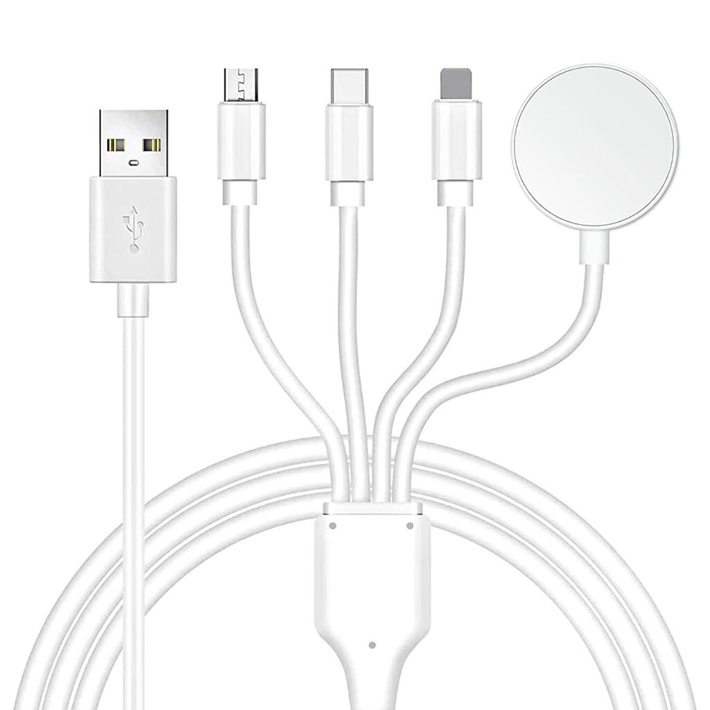 4 in 1 Watch  Phone Charger Cable, Multi USB Charging Cable - Type C Cable, Fast Magnetic, Charging Cord Compatible with Apple Watch, iPhone, Galaxy, Pixel, Android, Watch, Pods  More / 3.3ft 4 in 1 Watch  Phone Charger Cable, Multi USB Charging Cable - Type C Cable, Fast Magnetic, Charging Cord Compatible with Apple Watch, iPhone, Galaxy, Pixel, Android, Watch, Pods  More / 3.3ft