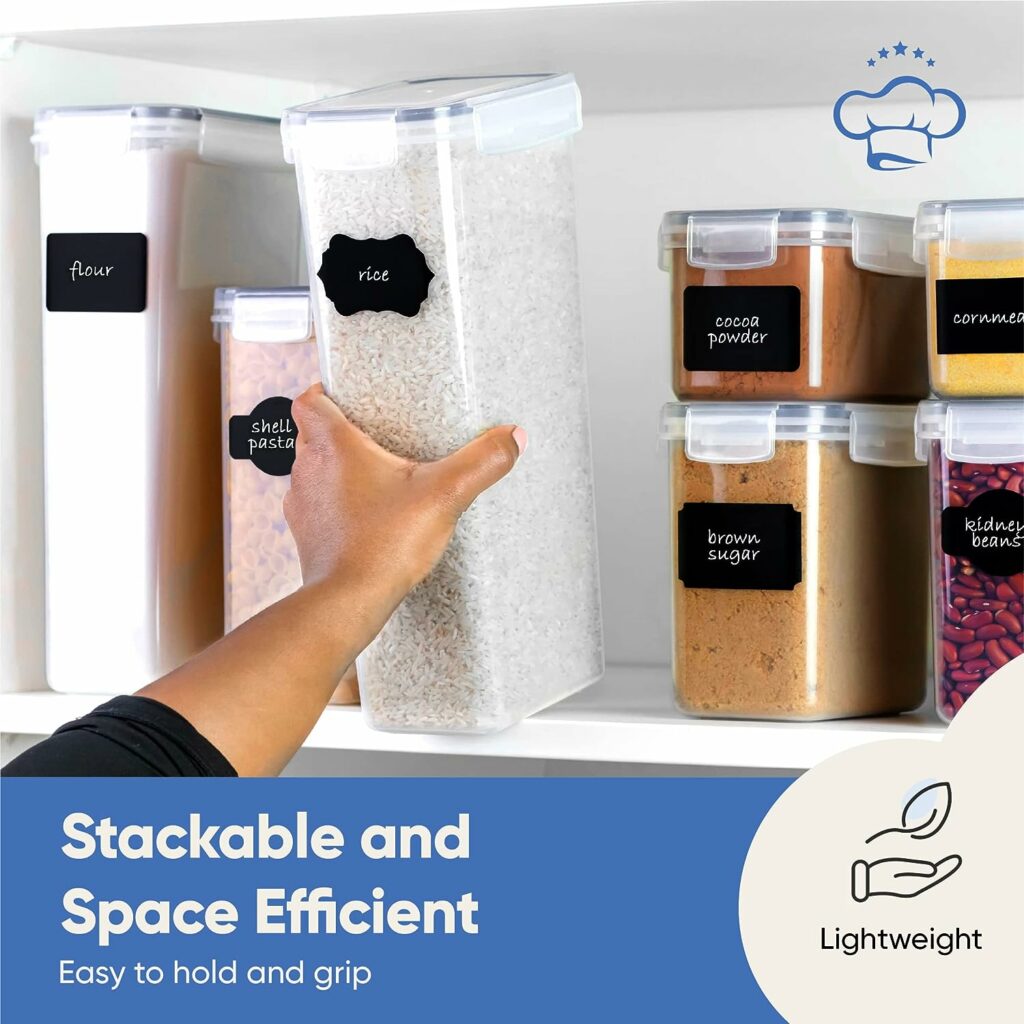 Airtight Food Storage Container Set - 24 Piece, Kitchen  Pantry Organization, BPA-Free, Plastic Canisters with Durable Lids Ideal for Cereal, Flour  Sugar - Labels, Marker  Spoon Set Airtight Food Storage Container Set - 24 Piece, Kitchen  Pantry Organization, BPA-Free, Plastic Canisters with Durable Lids Ideal for Cereal, Flour  Sugar - Labels, Marker  Spoon Set