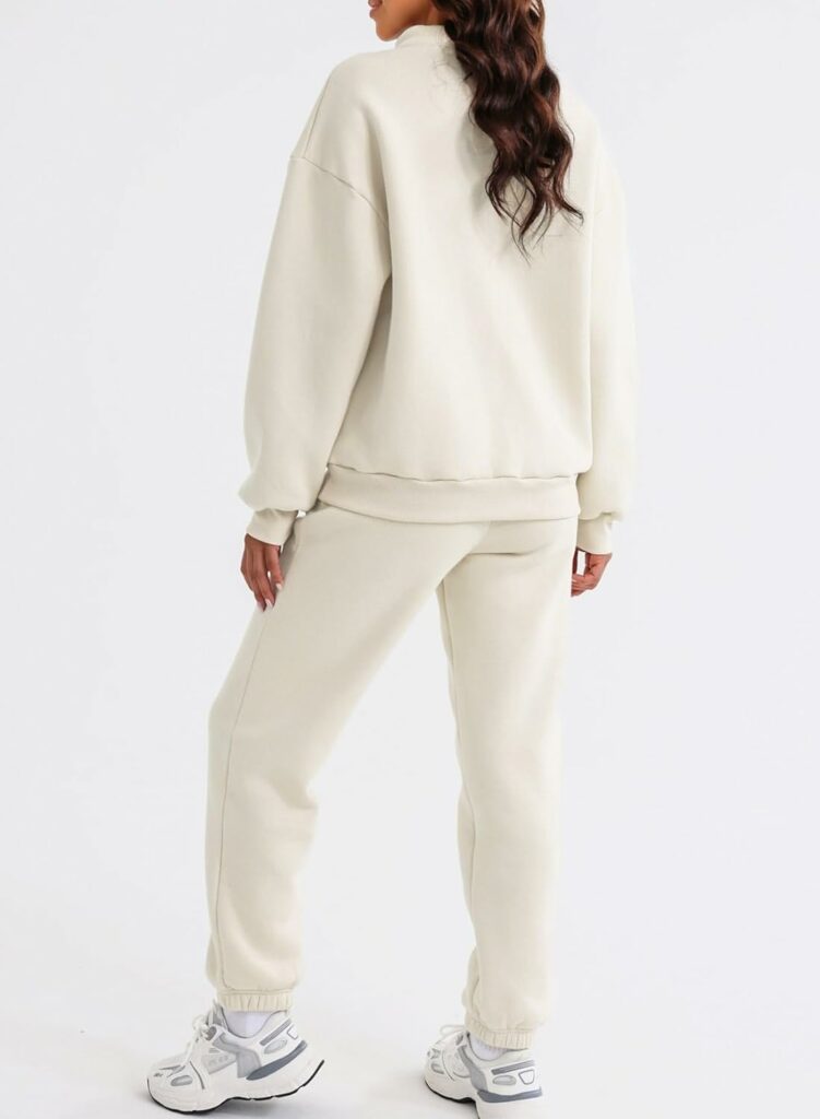 Aleumdr Women 2 Piece Outfits Sweatsuit Oversized Half Zip Pullover Long Sleeve Sweatshirt Jogger Pants Set with Pockets Aleumdr Women 2 Piece Outfits Sweatsuit Oversized Half Zip Pullover Long Sleeve Sweatshirt Jogger Pants Set with Pockets