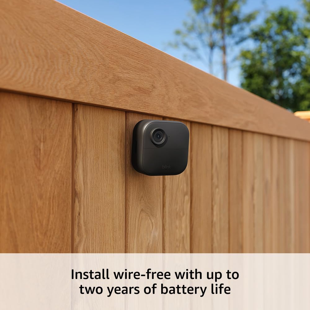 All-new Blink Outdoor 4 (4th Gen) – Wire-free smart security camera, two-year battery life, two-way audio, HD live view, enhanced motion detection, Works with Alexa – 2 camera system All-new Blink Outdoor 4 (4th Gen) – Wire-free smart security camera, two-year battery life, two-way audio, HD live view, enhanced motion detection, Works with Alexa – 2 camera system