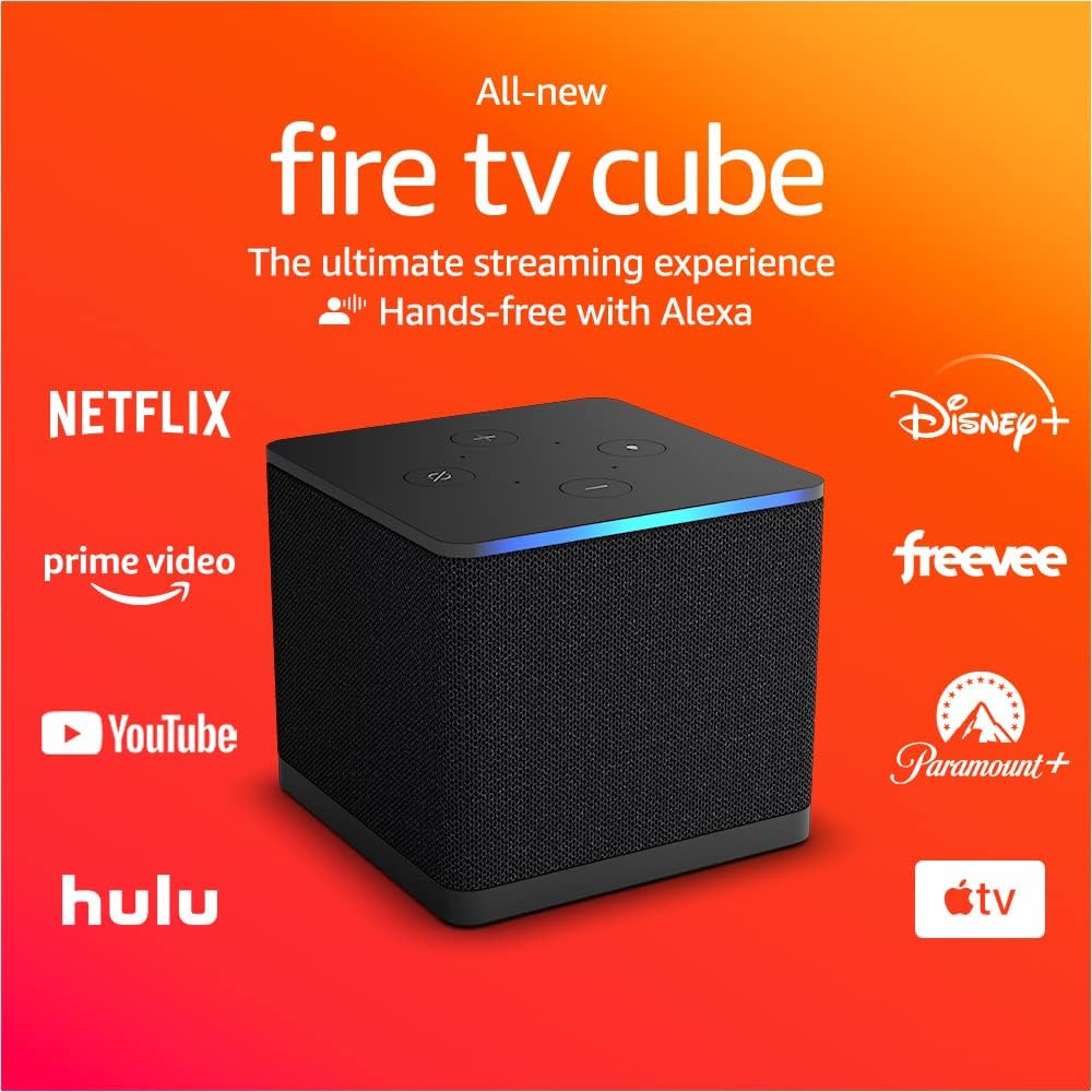 Amazon Fire TV Cube, Hands-free streaming device with Alexa, Wi-Fi 6E, 4K Ultra HD Amazon Fire TV Cube, Hands-free streaming device with Alexa, Wi-Fi 6E, 4K Ultra HD
