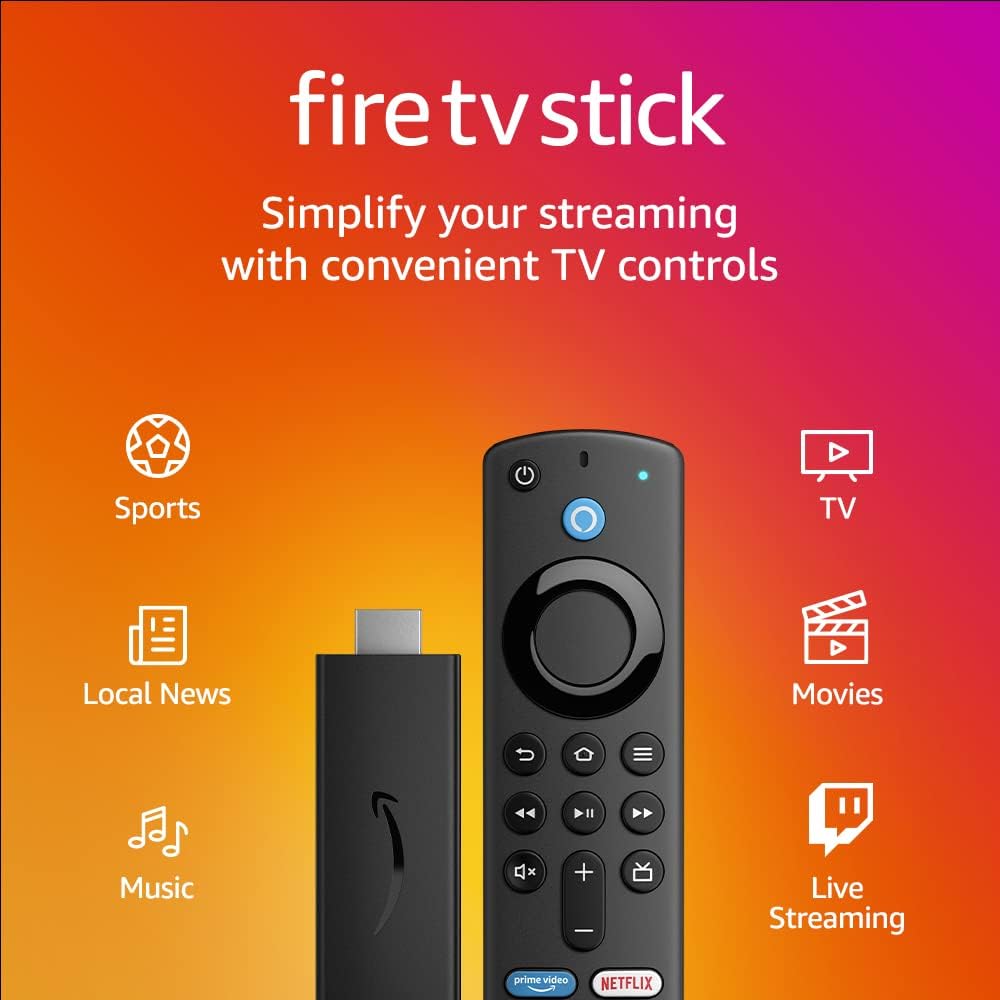 Amazon Fire TV Stick with Alexa Voice Remote (includes TV controls), free  live TV without cable or satellite, HD streaming device Amazon Fire TV Stick with Alexa Voice Remote (includes TV controls), free  live TV without cable or satellite, HD streaming device