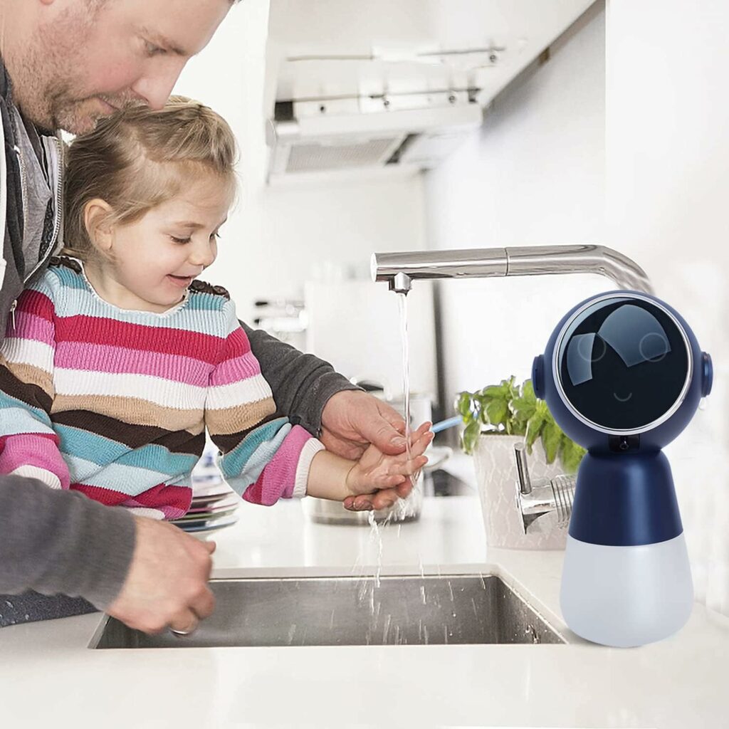 AOODANO Starry Man Soap Dispenser, Automatic Soap Dispenser for Bathroom Touchless Foaming Hand Soap Dispenser for Kitchen (Navy Blue) AOODANO Starry Man Soap Dispenser, Automatic Soap Dispenser for Bathroom Touchless Foaming Hand Soap Dispenser for Kitchen (Navy Blue)