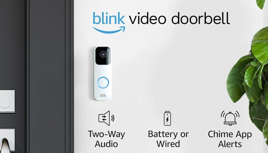Blink Video Doorbell | Two-way audio, HD video, motion and chime app alerts, and Alexa enabled — wired or wire-free (White) Blink Video Doorbell | Two-way audio, HD video, motion and chime app alerts, and Alexa enabled — wired or wire-free (White)