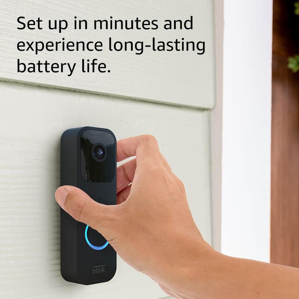 Blink Video Doorbell | Two-way audio, HD video, motion and chime app alerts, and Alexa enabled — wired or wire-free (White) Blink Video Doorbell | Two-way audio, HD video, motion and chime app alerts, and Alexa enabled — wired or wire-free (White)