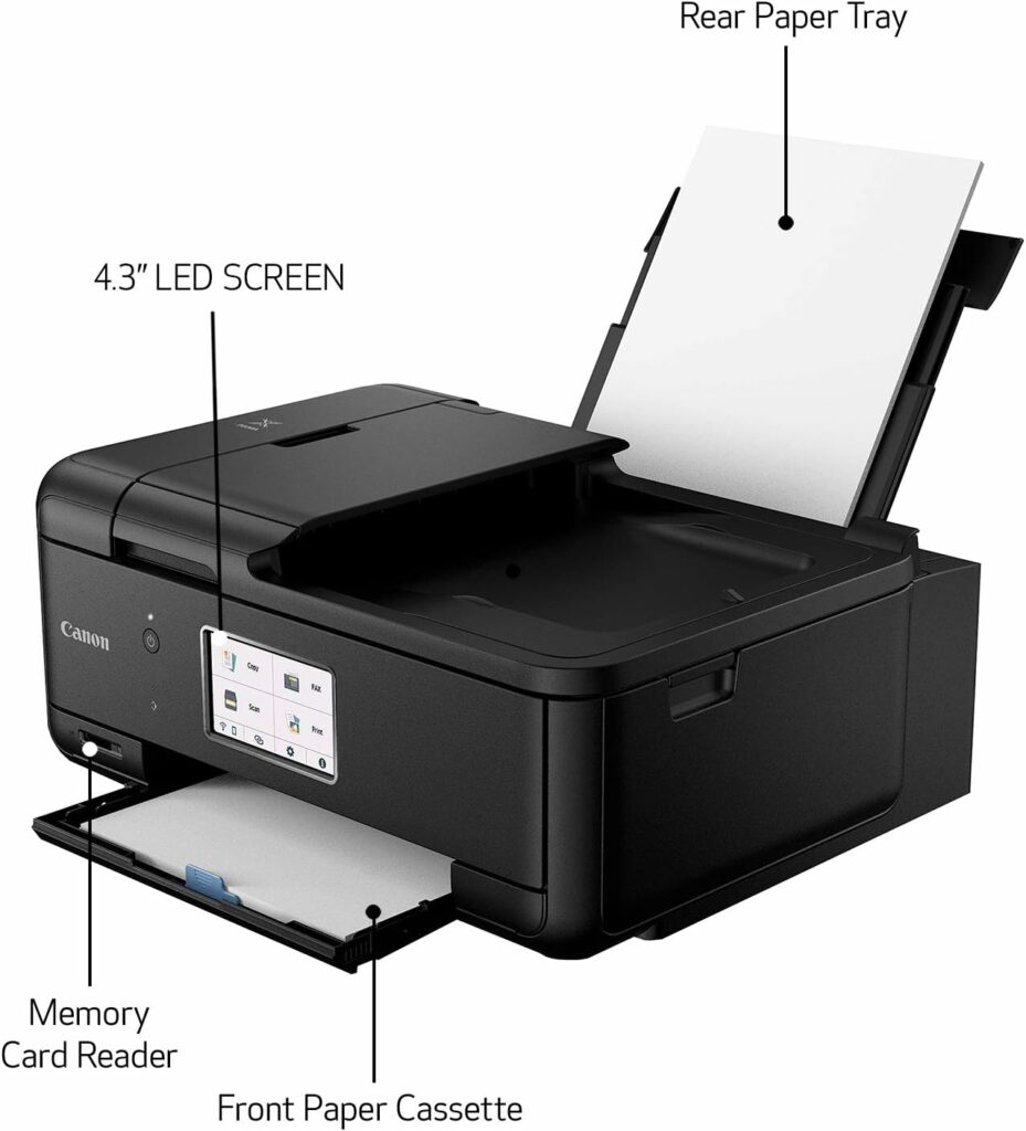 Canon PIXMA TR8620a - All-in-One Printer Home Office|Copier|Scanner|Fax|Auto Document Feeder | Photo, Document | Airprint (R), Android, Black, Works with Alexa Canon PIXMA TR8620a - All-in-One Printer Home Office|Copier|Scanner|Fax|Auto Document Feeder | Photo, Document | Airprint (R), Android, Black, Works with Alexa