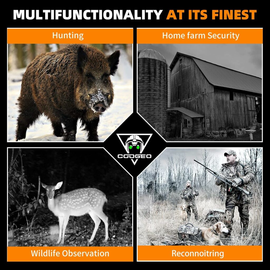 COOGEO Digital Night Vision Goggles for Complete Darkness, Night Vision Binoculars for Adults with Binoculars Harness Bag and 32GB Card, Infrared Goggles for Hunting COOGEO Digital Night Vision Goggles for Complete Darkness, Night Vision Binoculars for Adults with Binoculars Harness Bag and 32GB Card, Infrared Goggles for Hunting