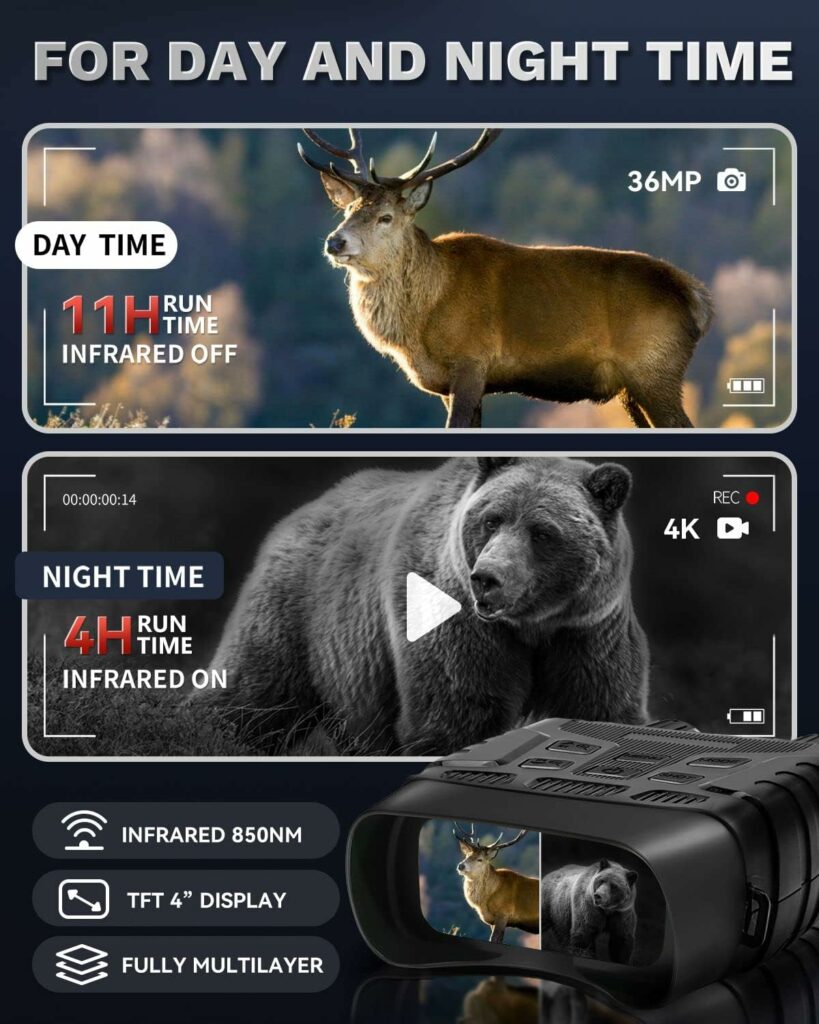 COOGEO Digital Night Vision Goggles for Complete Darkness, Night Vision Binoculars for Adults with Binoculars Harness Bag and 32GB Card, Infrared Goggles for Hunting COOGEO Digital Night Vision Goggles for Complete Darkness, Night Vision Binoculars for Adults with Binoculars Harness Bag and 32GB Card, Infrared Goggles for Hunting