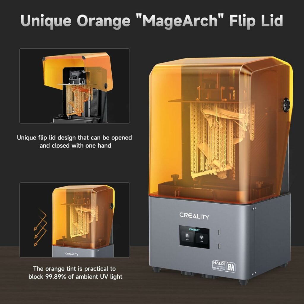 Creality Halot-Mage Pro Resin 3D Printer, 170mm/s Hyper Speed Printing, 8K Resolution 10.3 Monochrome LCD UV Photocuring Resin Printer with High-Precision Integral Light Fast Print Dual Z-axis Rails Creality Halot-Mage Pro Resin 3D Printer, 170mm/s Hyper Speed Printing, 8K Resolution 10.3 Monochrome LCD UV Photocuring Resin Printer with High-Precision Integral Light Fast Print Dual Z-axis Rails
