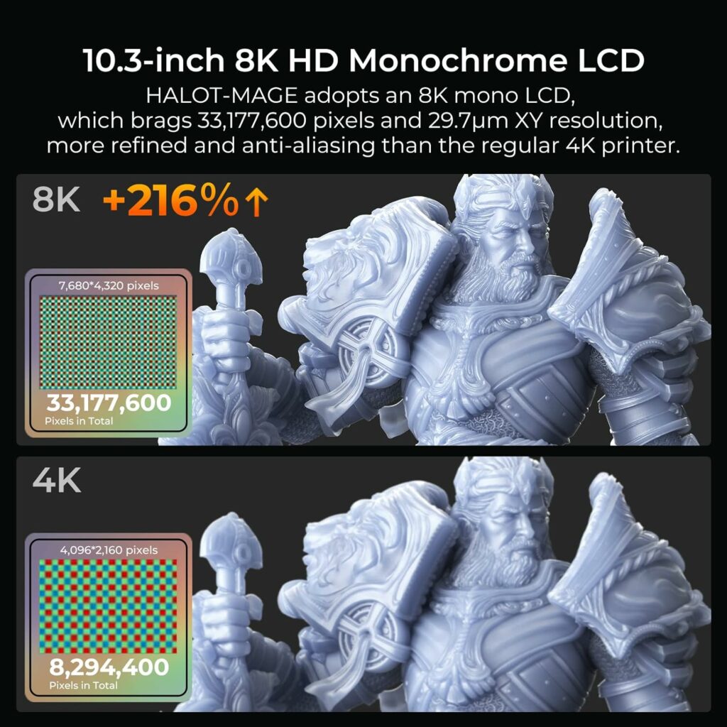 Creality Resin 3D Printer Halot-Mage, 8K Resolution 10.3 Mono LCD Resin Printer High-Precision Integral Light Dual Z-axis Print Size 8.97x5.03x9.05in Creality Resin 3D Printer Halot-Mage, 8K Resolution 10.3 Mono LCD Resin Printer High-Precision Integral Light Dual Z-axis Print Size 8.97x5.03x9.05in