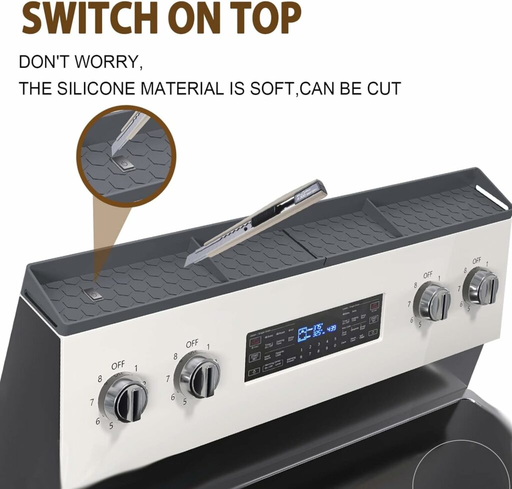 Dreacompy Kitchen Stove Top Shelf, Magnetic installation Stovetop Oven Organization Shelf, 30 Inch Silicone Material, Easy To Clean, Spice Storage Organizer (grey) Dreacompy Kitchen Stove Top Shelf, Magnetic installation Stovetop Oven Organization Shelf, 30 Inch Silicone Material, Easy To Clean, Spice Storage Organizer (grey)