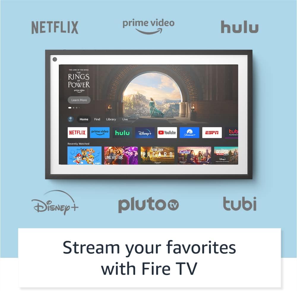 Echo Show 15 Bundle. Includes Echo Show 15 | Full HD 15.6 smart display with Alexa and Fire TV built in, Remote, and Frame included Echo Show 15 Bundle. Includes Echo Show 15 | Full HD 15.6 smart display with Alexa and Fire TV built in, Remote, and Frame included