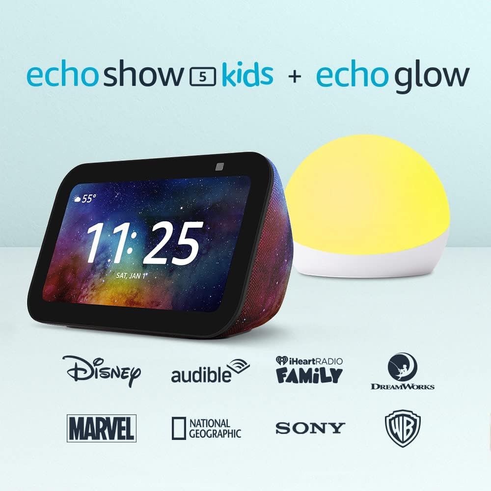 Echo Show 5 (3rd Gen, 2023 release) Kids | Smart display with alarm clock for kids | Galaxy Echo Show 5 (3rd Gen, 2023 release) Kids | Smart display with alarm clock for kids | Galaxy