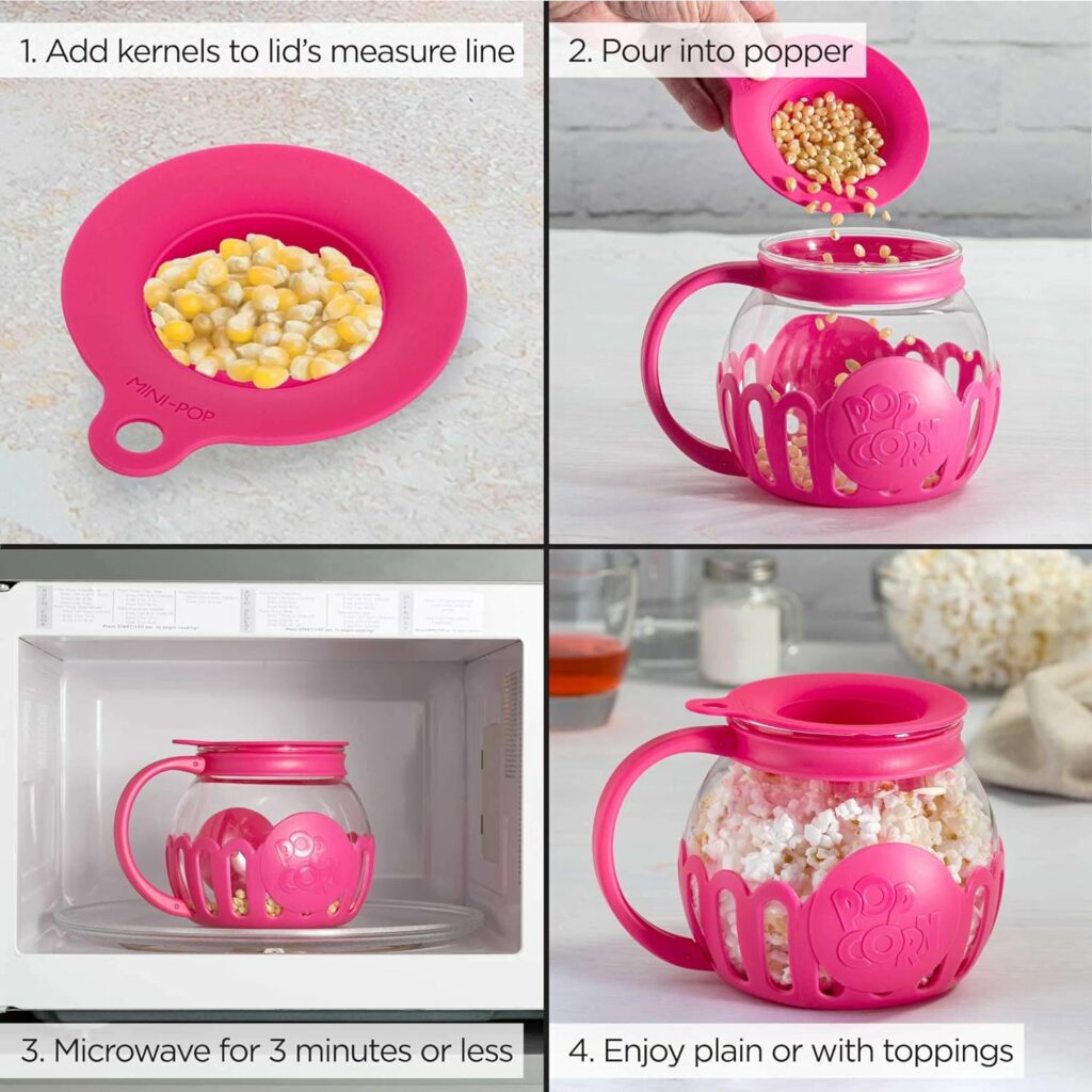 Ecolution Patented Micro-Pop Microwave Popcorn Popper with Temperature Safe Glass, 3-in-1 Lid Measures Kernels and Melts Butter, Made Without BPA, Dishwasher Safe, 1.5-Quart, Aqua Ecolution Patented Micro-Pop Microwave Popcorn Popper with Temperature Safe Glass, 3-in-1 Lid Measures Kernels and Melts Butter, Made Without BPA, Dishwasher Safe, 1.5-Quart, Aqua