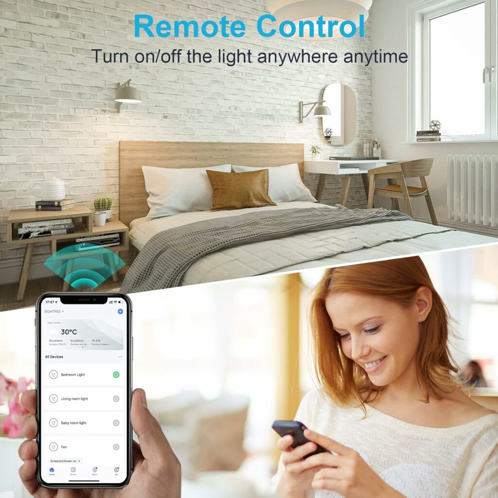EIGHTREE Smart Plug, Smart Home WiFi Outlet Compatible with Alexa  Google Home, Alexa Smart Socket with Remote Control  Timer Function, 2.4GHz WiFi Only EIGHTREE Smart Plug, Smart Home WiFi Outlet Compatible with Alexa  Google Home, Alexa Smart Socket with Remote Control  Timer Function, 2.4GHz WiFi Only