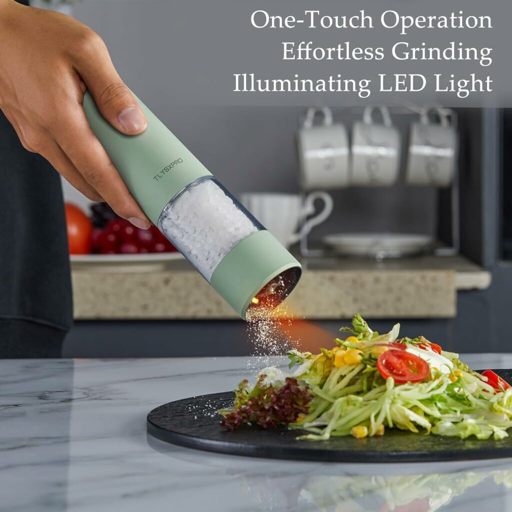 Electric Salt and Pepper Grinder Set, USB Rechargeable, Automatic Salt and Pepper Mill Grinder with Adjustable Coarseness, Electric Salt Shakers, LED Light, Refillable (2 Packs, Buttercream): Home  Kitchen Electric Salt and Pepper Grinder Set, USB Rechargeable, Automatic Salt and Pepper Mill Grinder with Adjustable Coarseness, Electric Salt Shakers, LED Light, Refillable (2 Packs, Buttercream): Home  Kitchen