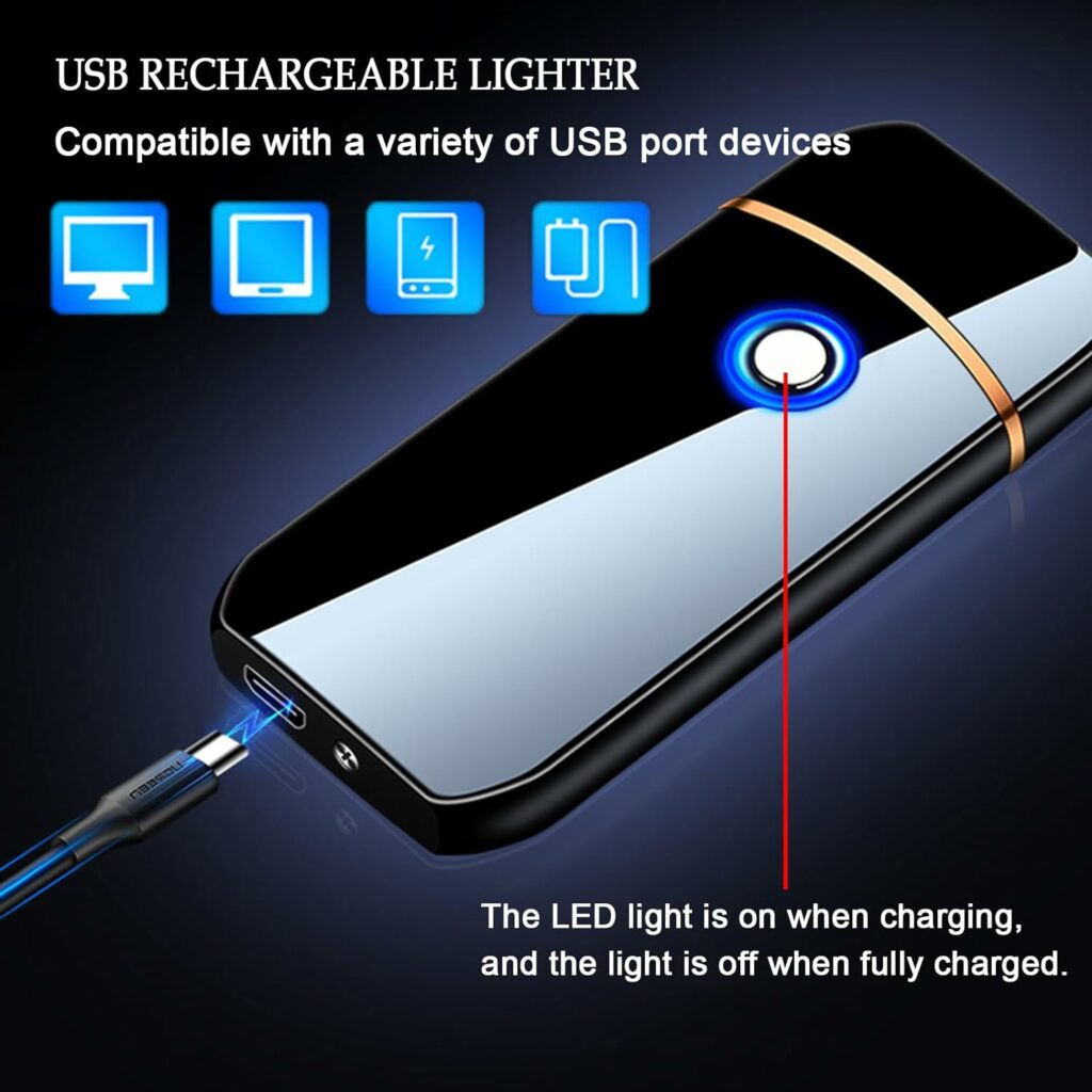 Electronic Lighter, Smart USB Rechargeable Lighter,Mini Electric Lighter Touch Ignition Windproof Flameless Lighter Plasma Lighter with Battery Indicator for Men Father Gifts (Dragon) Electronic Lighter, Smart USB Rechargeable Lighter,Mini Electric Lighter Touch Ignition Windproof Flameless Lighter Plasma Lighter with Battery Indicator for Men Father Gifts (Dragon)