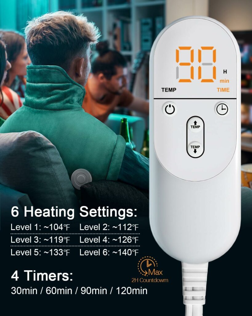 Heating Pad for Neck and Shoulder Pain Relief, Gifts for Mom Women Men Birthday Christmas, 2lb Electric Weighted Heating Pads 6 Heat Setting 2H Auto-Off Home Office 17x23inch Blue Heating Pad for Neck and Shoulder Pain Relief, Gifts for Mom Women Men Birthday Christmas, 2lb Electric Weighted Heating Pads 6 Heat Setting 2H Auto-Off Home Office 17x23inch Blue