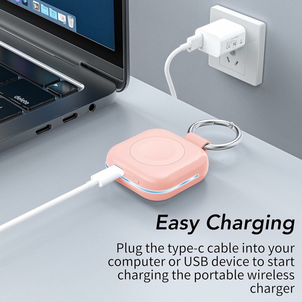 HUOTO Portable Charger for Apple Watch,Wireless Magnetic iWatch Charger 1200mAh Power Bank Travel Keychain Accessories Smart Watch Charger for Apple Watch Series 9/8/7/6/SE/5/4/3/2/1/UItra/UItra 2 HUOTO Portable Charger for Apple Watch,Wireless Magnetic iWatch Charger 1200mAh Power Bank Travel Keychain Accessories Smart Watch Charger for Apple Watch Series 9/8/7/6/SE/5/4/3/2/1/UItra/UItra 2