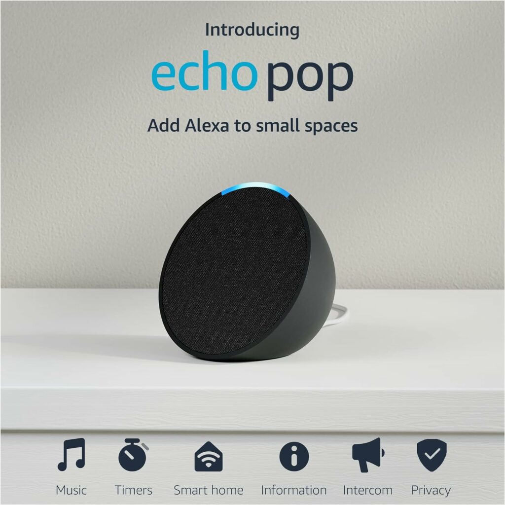 Introducing Echo Pop | Full sound compact smart speaker with Alexa | Charcoal Introducing Echo Pop | Full sound compact smart speaker with Alexa | Charcoal