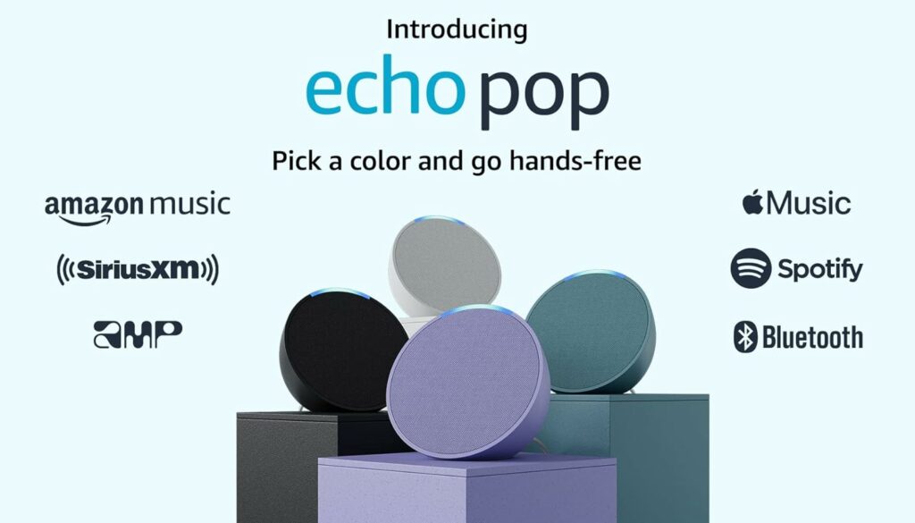 Introducing Echo Pop | Full sound compact smart speaker with Alexa | Lavender Bloom Introducing Echo Pop | Full sound compact smart speaker with Alexa | Lavender Bloom
