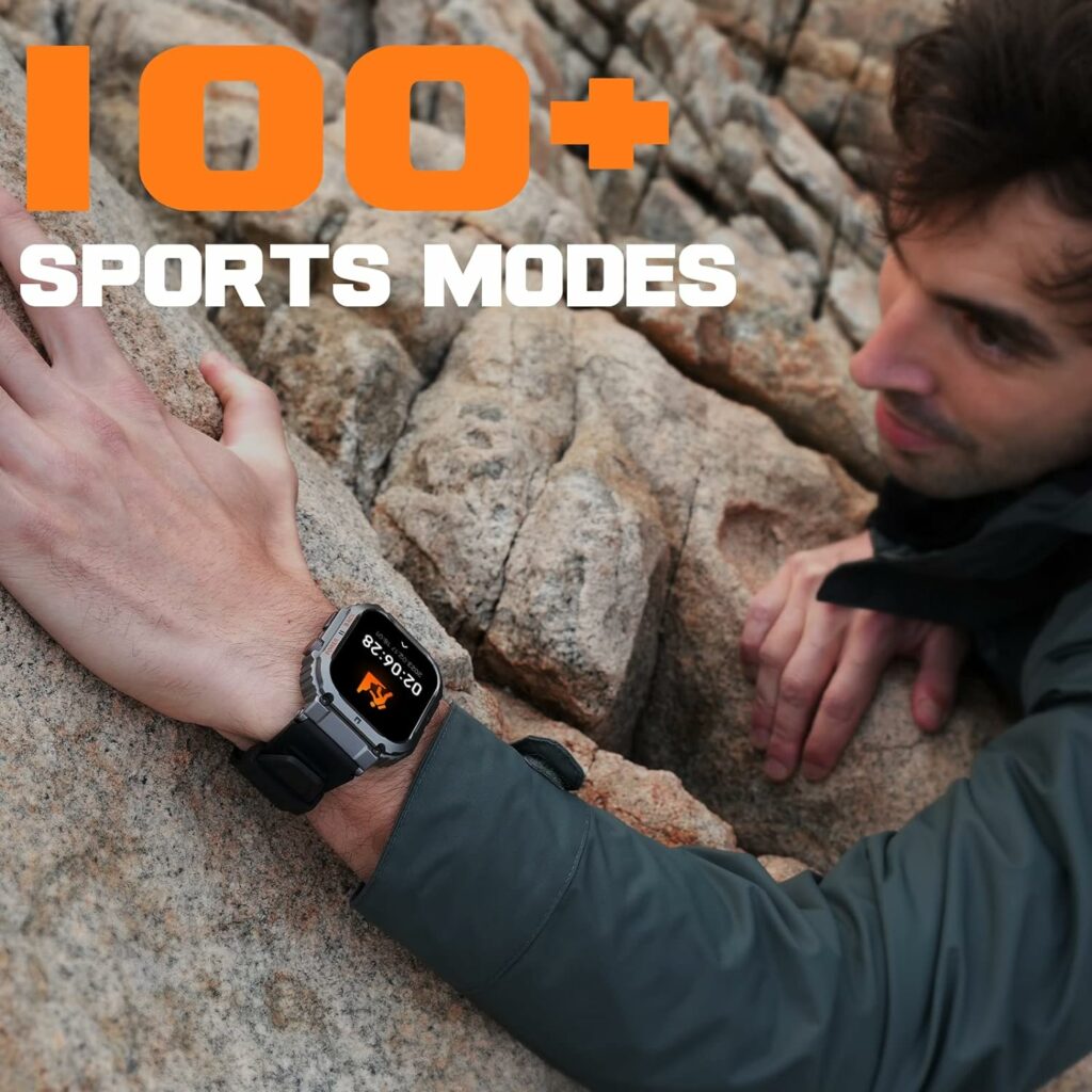 KACLUT Smart Watch,100M Waterproof Rugged Military Smartwatch with Bluetooth Call(Answer/Dial Calls) 2-inch Utral Large HD Display 70 Days Extra Long Battery Life,100+ Sports Modes Fitness Tracker KACLUT Smart Watch,100M Waterproof Rugged Military Smartwatch with Bluetooth Call(Answer/Dial Calls) 2-inch Utral Large HD Display 70 Days Extra Long Battery Life,100+ Sports Modes Fitness Tracker