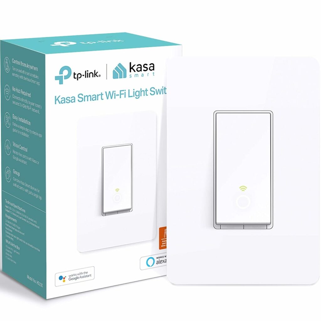 Kasa Smart Light Switch HS200, Single Pole, Needs Neutral Wire, 2.4GHz Wi-Fi Light Switch Works with Alexa and Google Home, UL Certified, No Hub Required , White Kasa Smart Light Switch HS200, Single Pole, Needs Neutral Wire, 2.4GHz Wi-Fi Light Switch Works with Alexa and Google Home, UL Certified, No Hub Required , White