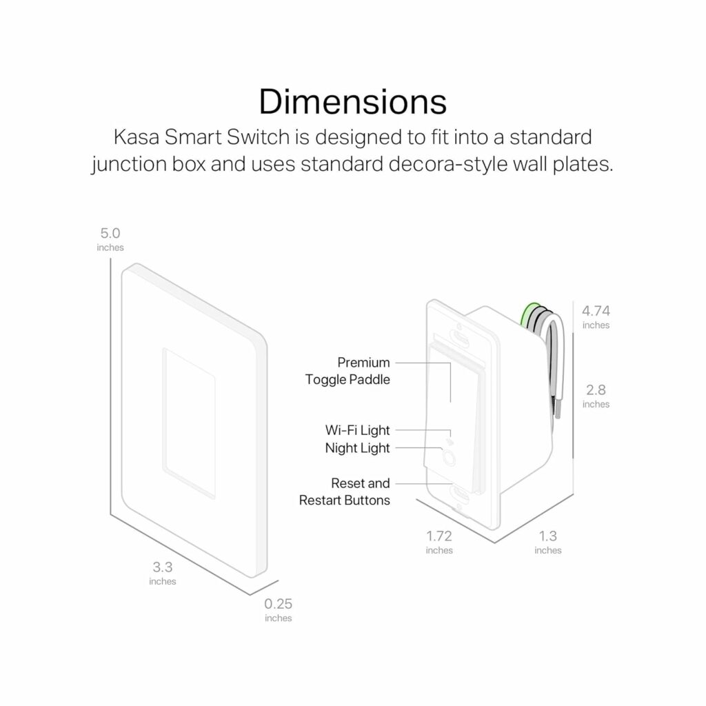 Kasa Smart Light Switch HS200, Single Pole, Needs Neutral Wire, 2.4GHz Wi-Fi Light Switch Works with Alexa and Google Home, UL Certified, No Hub Required , White Kasa Smart Light Switch HS200, Single Pole, Needs Neutral Wire, 2.4GHz Wi-Fi Light Switch Works with Alexa and Google Home, UL Certified, No Hub Required , White