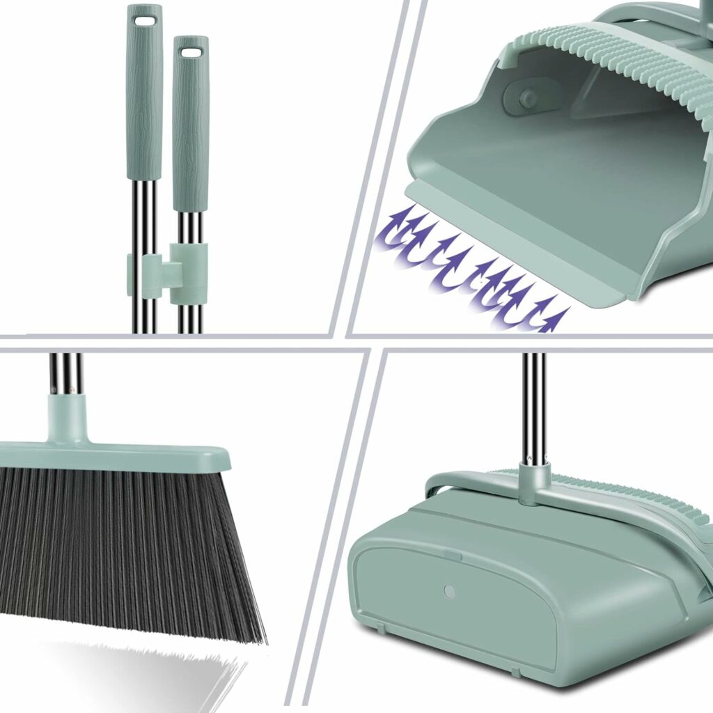 kelamayi 2023 Upgrade Broom and Dustpan Set, Large Size and Stiff Broom Dust pan with Long Handle, Upright,Ideal for Indoor Outdoor Garage Kitchen Room Office Lobby Use (Green) : Health  Household kelamayi 2023 Upgrade Broom and Dustpan Set, Large Size and Stiff Broom Dust pan with Long Handle, Upright,Ideal for Indoor Outdoor Garage Kitchen Room Office Lobby Use (Green) : Health  Household