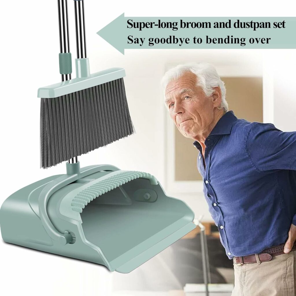 kelamayi 2023 Upgrade Broom and Dustpan Set, Large Size and Stiff Broom Dust pan with Long Handle, Upright,Ideal for Indoor Outdoor Garage Kitchen Room Office Lobby Use (Green) : Health  Household kelamayi 2023 Upgrade Broom and Dustpan Set, Large Size and Stiff Broom Dust pan with Long Handle, Upright,Ideal for Indoor Outdoor Garage Kitchen Room Office Lobby Use (Green) : Health  Household