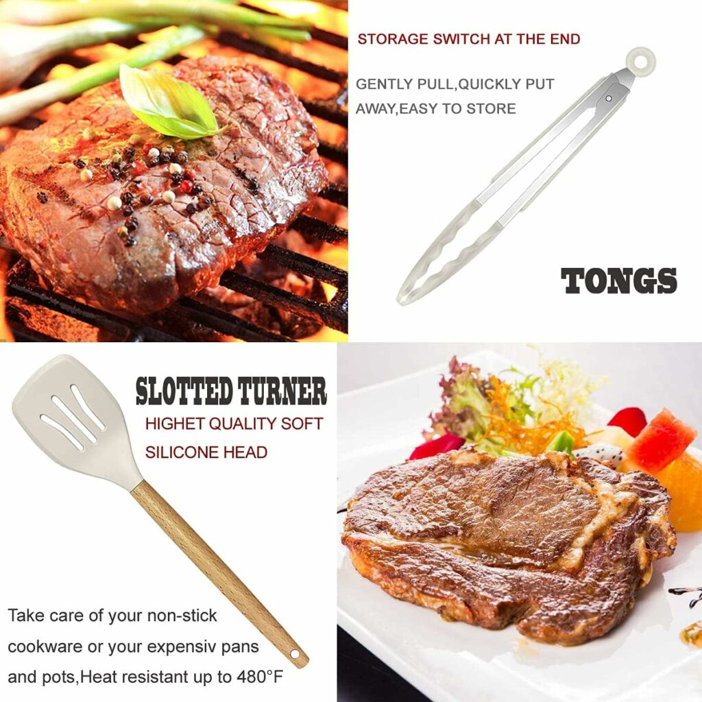 Kitchen Utensils Set- 35 PCs Cooking Utensils with Grater,Tongs, Spoon Spatula Turner Made of Heat Resistant Food Grade Silicone and Wooden Handles Kitchen Gadgets Tools Set for Nonstick Cookware Kitchen Utensils Set- 35 PCs Cooking Utensils with Grater,Tongs, Spoon Spatula Turner Made of Heat Resistant Food Grade Silicone and Wooden Handles Kitchen Gadgets Tools Set for Nonstick Cookware
