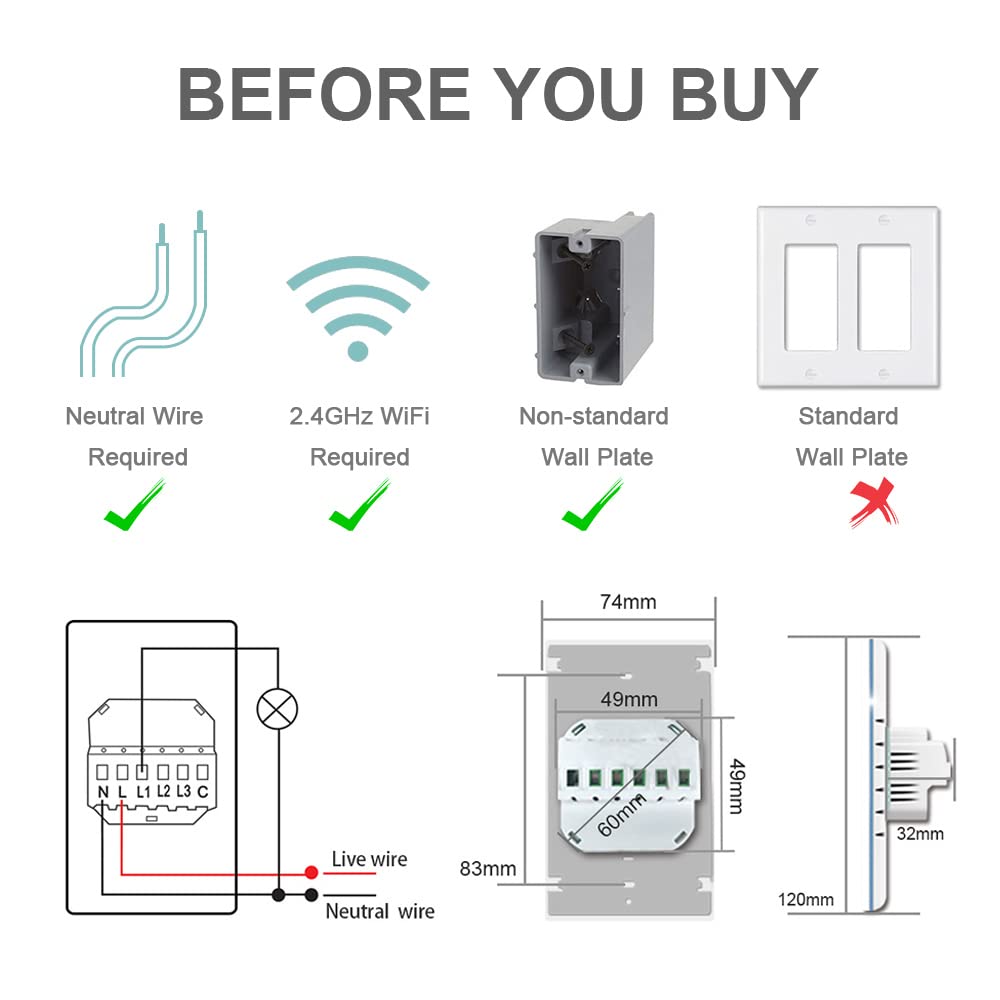 LANBON Apple HomeKit Smart Switch L8-HS-HK,Curtain Switch/1/2/3 gang Light Switch 4 Models in 1 LCD Touch WiFi Switch Support Homekit APPAlexaGoogle HomeSiri Echo,Neutral Wire Required,No Hub,Black LANBON Apple HomeKit Smart Switch L8-HS-HK,Curtain Switch/1/2/3 gang Light Switch 4 Models in 1 LCD Touch WiFi Switch Support Homekit APPAlexaGoogle HomeSiri Echo,Neutral Wire Required,No Hub,Black
