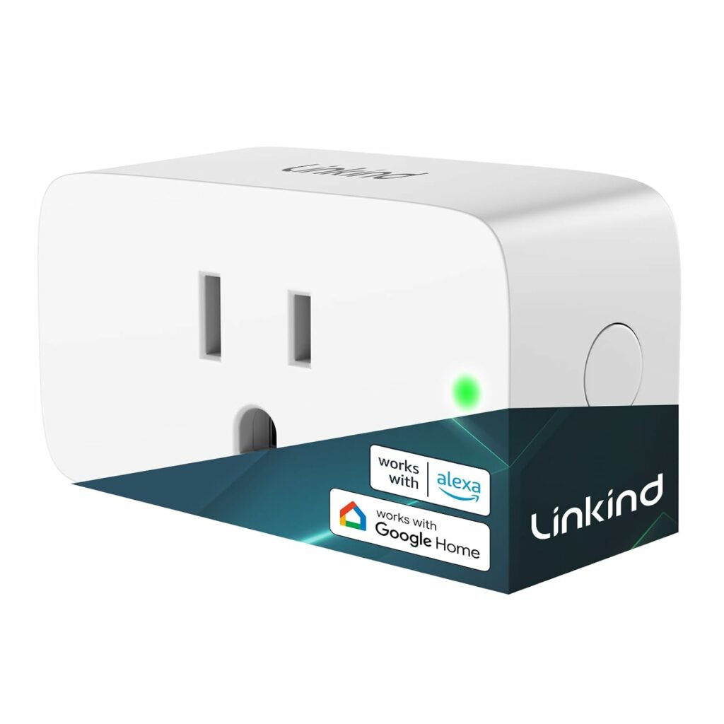 Linkind Matter Smart Plug, Work with Apple Home, Siri, Alexa, Google Home, SmartThings, Smart Outlet 15A/1800W Max, Smart Home Automation with Remote Control,TimerSchedule, 2.4G Wi-Fi Only, 1 Pack Linkind Matter Smart Plug, Work with Apple Home, Siri, Alexa, Google Home, SmartThings, Smart Outlet 15A/1800W Max, Smart Home Automation with Remote Control,TimerSchedule, 2.4G Wi-Fi Only, 1 Pack