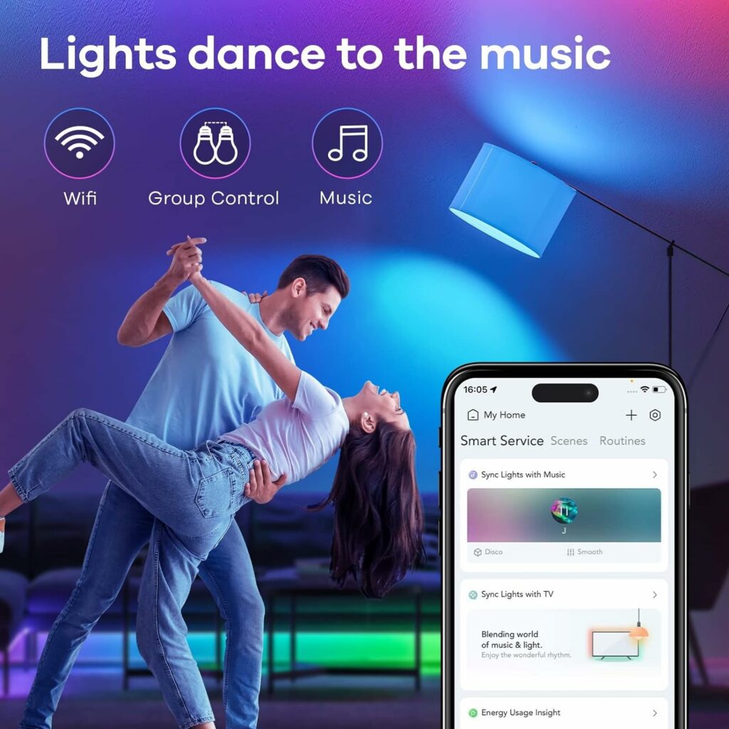 Linkind Matter WiFi Smart Light Bulbs Work with Apple Home, Siri, Google Home, Alexa, SmartThings, RGBTW Color Changing Light Bulbs Music Sync, Mood Lighting, 2.4Ghz WiFi Only A19 E26 60W 800LM 3 Pack Linkind Matter WiFi Smart Light Bulbs Work with Apple Home, Siri, Google Home, Alexa, SmartThings, RGBTW Color Changing Light Bulbs Music Sync, Mood Lighting, 2.4Ghz WiFi Only A19 E26 60W 800LM 3 Pack