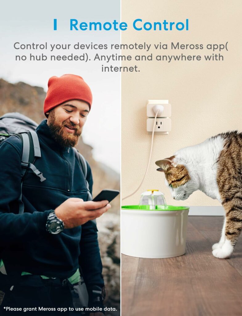 Meross Smart Plug Mini, 15A  Reliable Wi-Fi, Support Apple HomeKit, Siri, Alexa, Echo, Google Assistant and Nest Hub, App Control, Timer, No Hub Needed, 2.4G WiFi Only, 4 Pack